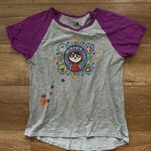 Disney Purple and Gray Kids Tee with Graphic Design